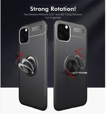 Чехол TPU Ring для Iphone 11 Pro Max бампер противоударный с кольцом Black