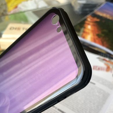 Чехол Amber-Glass для Iphone 6 Plus / 6s Plus бампер накладка градиент Purple-Blue