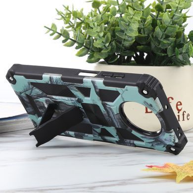 Чехол Military Shield для Xiaomi Poco C75 бампер противоударный с подставкой Turquoise