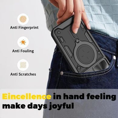 Чехол Magnetic Shield для Xiaomi Redmi 15C EU Version 173 mm бампер противоударный с подставкой кольцом Black