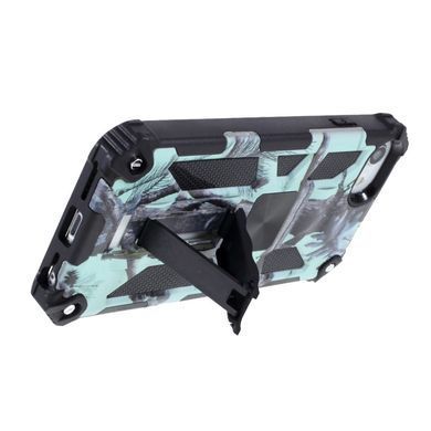 Чехол Military Shield для Iphone 6 Plus / Iphone 6s Plus бампер противоударный с подставкой Turquoise