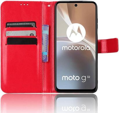 Чехол Idewei для Motorola Moto G32 книжка кожа PU с визитницей красный
