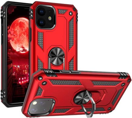 Чехол Shield для Iphone 11 бампер противоударный с кольцом Red