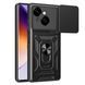 Чехол Hide Shield для Tecno Spark Go 1 / KL4 бампер противоударный с подставкой кольцом Black