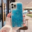 Чохол Glitter для Iphone 14 Pro бампер рідкий блиск синій