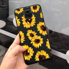 Чехол Style для Xiaomi Redmi Note 9S силиконовый бампер Черный Sunflowers