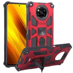 Чехол Shockproof Shield для Xiaomi Poco X3 / X3 Pro бампер противоударный с подставкой Red