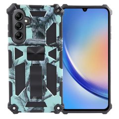 Чехол Military Shield для Samsung Galaxy A35 5G / A356 бампер противоударный с подставкой Turquoise