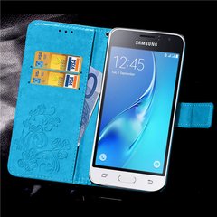 Чехол Clover для Samsung Galaxy J1 2016 J120 J120H книжка кожа PU Blue
