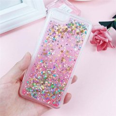 Чехол Glitter для Iphone 7 Plus / 8 Plus Бампер Жидкий блеск звезды Розовый