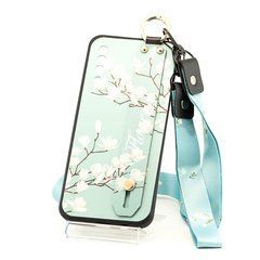 Чохол Lanyard для Samsung Galaxy A30s 2019/A307F бампер з ремінцем Cyan