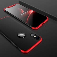 Чехол GKK 360 для Iphone X бампер оригинальный с вырезом Black-Red
