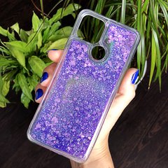 Чехол Glitter для OPPO A15S бампер жидкий блеск Фиолетовый