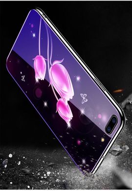 Чехол Glass-case для Iphone 7 Plus / 8 Plus бампер накладка Flowers