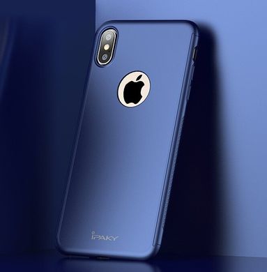 Чехол Ipaky для Iphone X бампер + стекло 100% оригинальный с вырезом 360 Blue