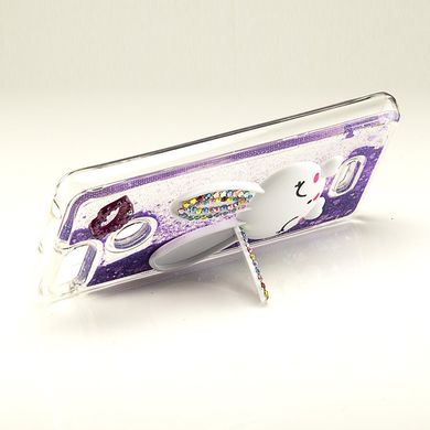 Чехол Glitter для Xiaomi Redmi 6A бампер жидкий блеск Заяц Фиолетовый