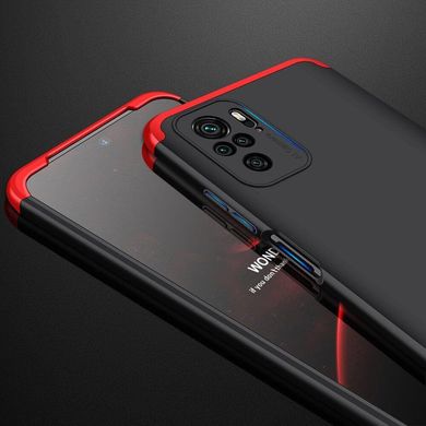 Чехол GKK 360 для Xiaomi Redmi Note 10 / Note 10S бампер противоударный Black-Red