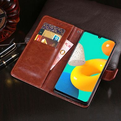 Чехол Idewei для Samsung Galaxy M32 / M325 книжка кожа PU с визитницей коричневый