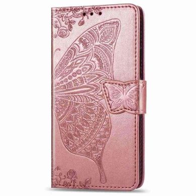 Чехол Butterfly для Xiaomi Redmi Note 9 Pro книжка кожа PU розовый