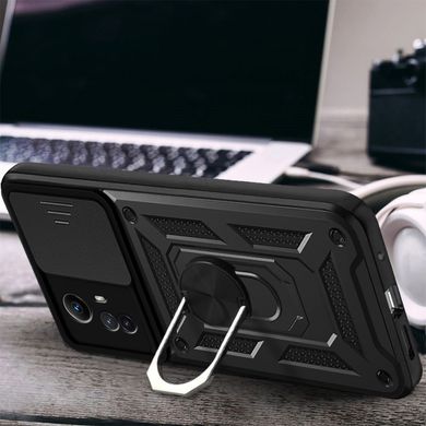 Чехол Hide Shield для Xiaomi Redmi Note 12S бампер противоударный с подставкой Black