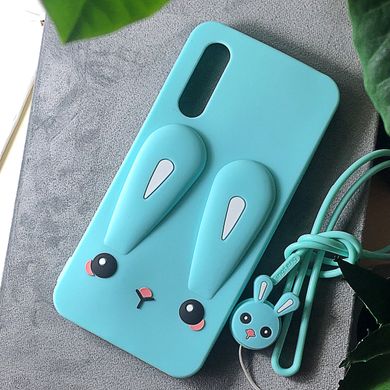 Чохол Funny-Bunny для Xiaomi Mi 9 Lite / Mi CC9 бампер гумовий заєць Блакитний