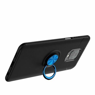 Чехол TPU Ringдля Xiaomi Redmi Note 9 Pro Max бампер с подставкой кольцом Black-Blue