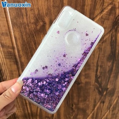Чехол Glitter для Huawei P Smart Plus Бампер Жидкий блеск Фиолетовый