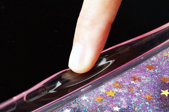 Чохол Glitter для Samsung Galaxy J7 2015 / J700 Бампер Рідкий блиск серце рожевий