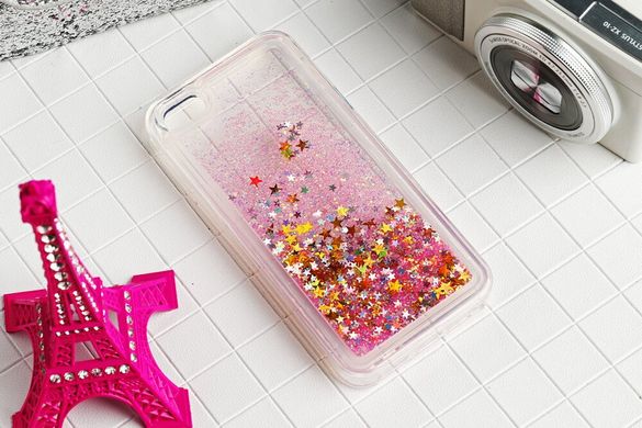 Чохол Glitter для Iphone 7 Plus / 8 Plus Бампер Рідкий блиск зірки Рожевий
