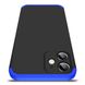 Чехол GKK 360 для Iphone 12 Бампер оригинальный без выреза Black-Blue