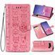 Чехол Embossed Cat and Dog для Samsung Galaxy S10 / G973 книжка кожа PU с визитницей розовый