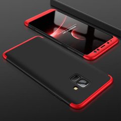 Чехол GKK 360 для Samsung A8 Plus / A730F бампер накладка Black-Red