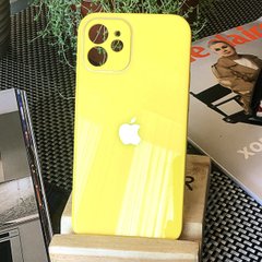 Чехол Color-Glass для Iphone 12 бампер с защитой камер Yellow
