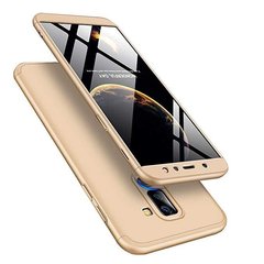Чехол GKK 360 для Samsung A6 Plus 2018 / A605 бампер Gold