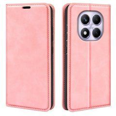 Чехол Taba Retro-Skin для Xiaomi Redmi Note 14 Pro 4G книжка с визитницей кожа PU розовый