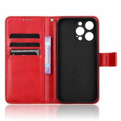 Чехол Idewei для iPhone 16 Pro Max книжка кожа PU с визитницей красный