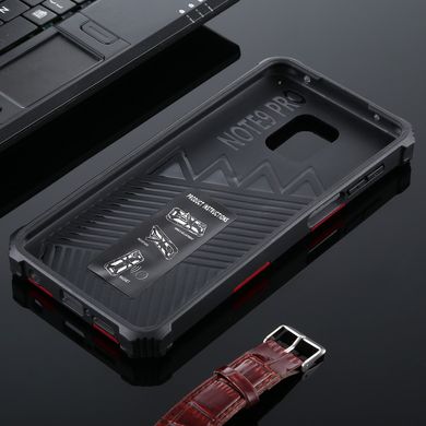 Чехол Shockproof Shield для Xiaomi Redmi Note 9 Pro Max бампер противоударный с подставкой Red