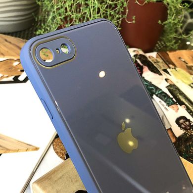 Чохол Color-Glass для Iphone SE 2020 бампер із захистом камер Blue