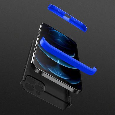 Чехол GKK 360 для Iphone 12 Pro Бампер оригинальный без выреза Black-Blue