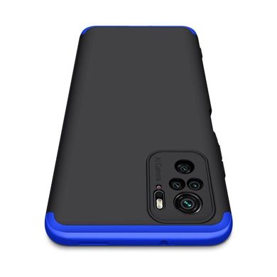Чехол GKK 360 для Xiaomi Redmi Note 10 / Note 10S бампер противоударный Black-Blue