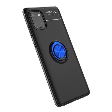 Чехол TPU Ring для Samsung Galaxy Note 10 Lite / N770 бампер противоударный с кольцом Black-Blue