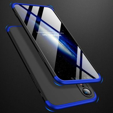Чехол GKK 360 для Iphone XR Бампер оригинальный с вырезом Black-Blue