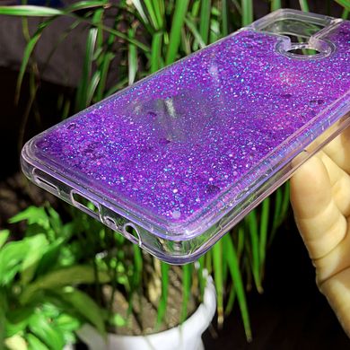 Чехол Glitter для OPPO A15 бампер жидкий блеск Фиолетовый