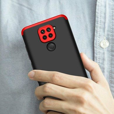 Чохол GKK 360 для Xiaomi Redmi Note 9 бампер протиударний Black-Red
