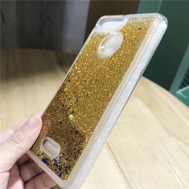 Чехол Glitter для Xiaomi Redmi 6 Бампер Жидкий блеск Золотой