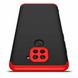 Чехол GKK 360 для Xiaomi Redmi Note 9 бампер противоударный Black-Red