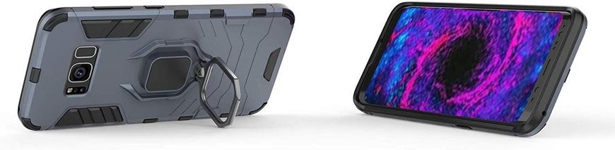 Чехол Iron Ring для Samsung Galaxy S8 бронированный бампер Броня Dark-Blue