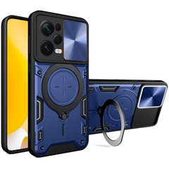 Чехол Magnetic Shield для Xiaomi Redmi Note 12 Pro 5G бампер противоударный с подставкой Blue