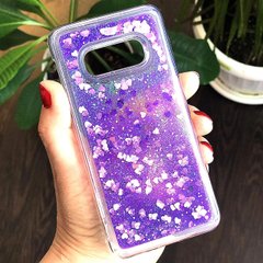 Чехол Glitter для Samsung Galaxy S10 / G973 бампер жидкий блеск фиолетовый