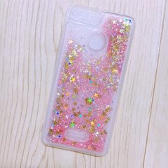 Чохол Glitter для Xiaomi Redmi 6A Бампер Рідкий блиск зірки Рожевий